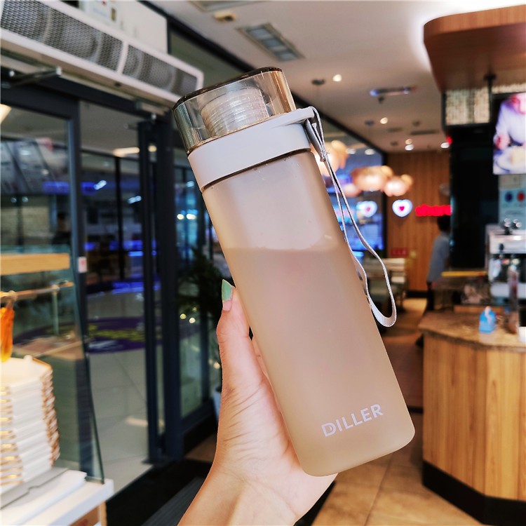 Bình nước thể thao DILLER D8646 bằng nhựa không chứa BPA chống rò rỉ cao cấp 400ml/550ml/700ml