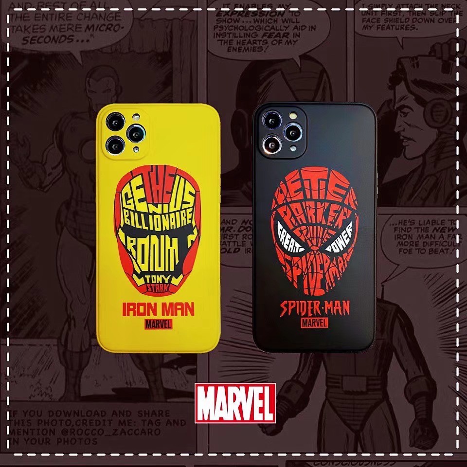 MARVEL Ốp Lưng Phong Cách Iron Man & Spider-Man Cho Iphone12 / 8 / 9 Iphone7Plus / 8plus Iphonex / Xr Xsmax Iphone11 11pro 11promax Se2