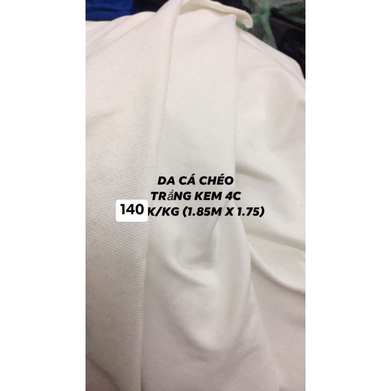 vải da cá trắng kem  140k