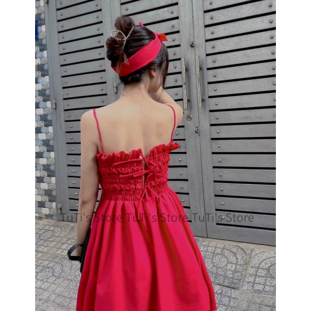 Đầm maxi 2 dây DOLLY DRESS màu đỏ