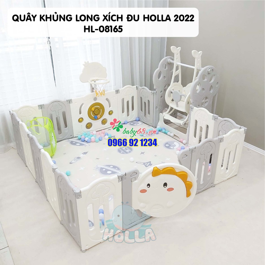Quây nhựa Holla Khủng Long + Xích đu cho bé 2022 HL-08165