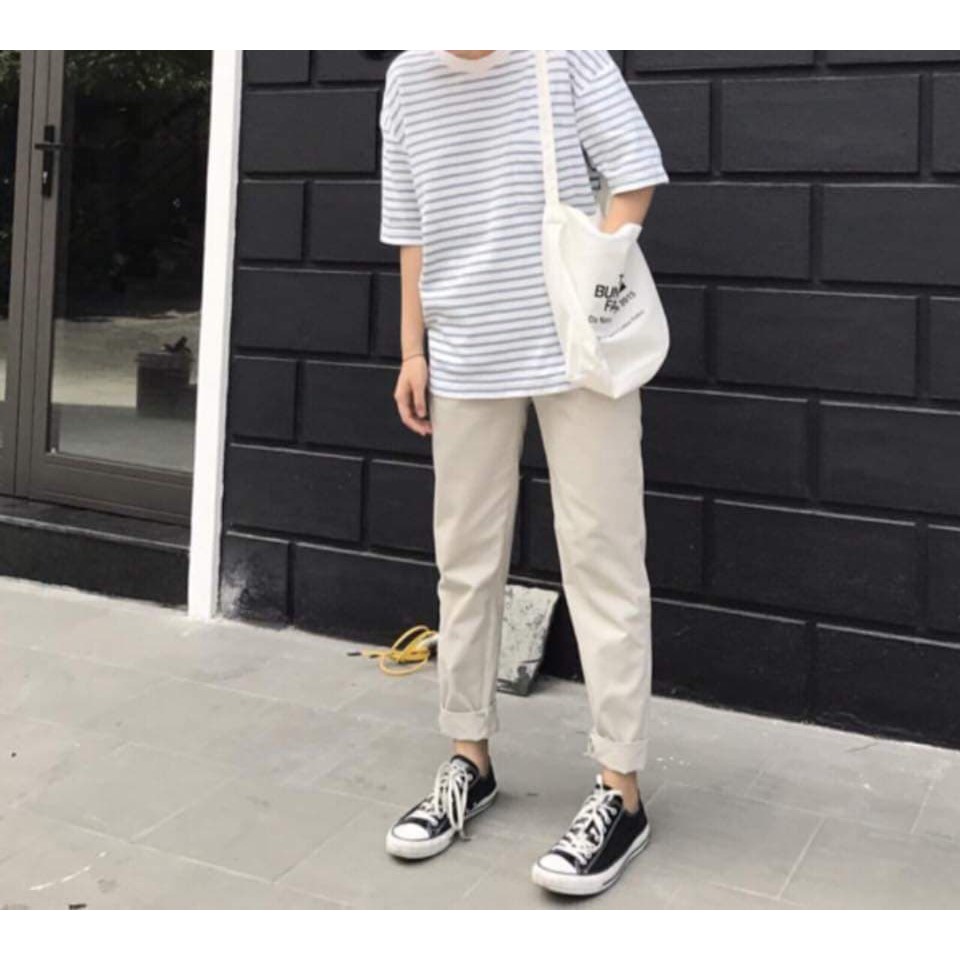 Quần Baggy kaki nữ ống suôn rộng, Quần ống suôn kaki unisex trơn đủ màu, đủ size- kèm video sản phẩm