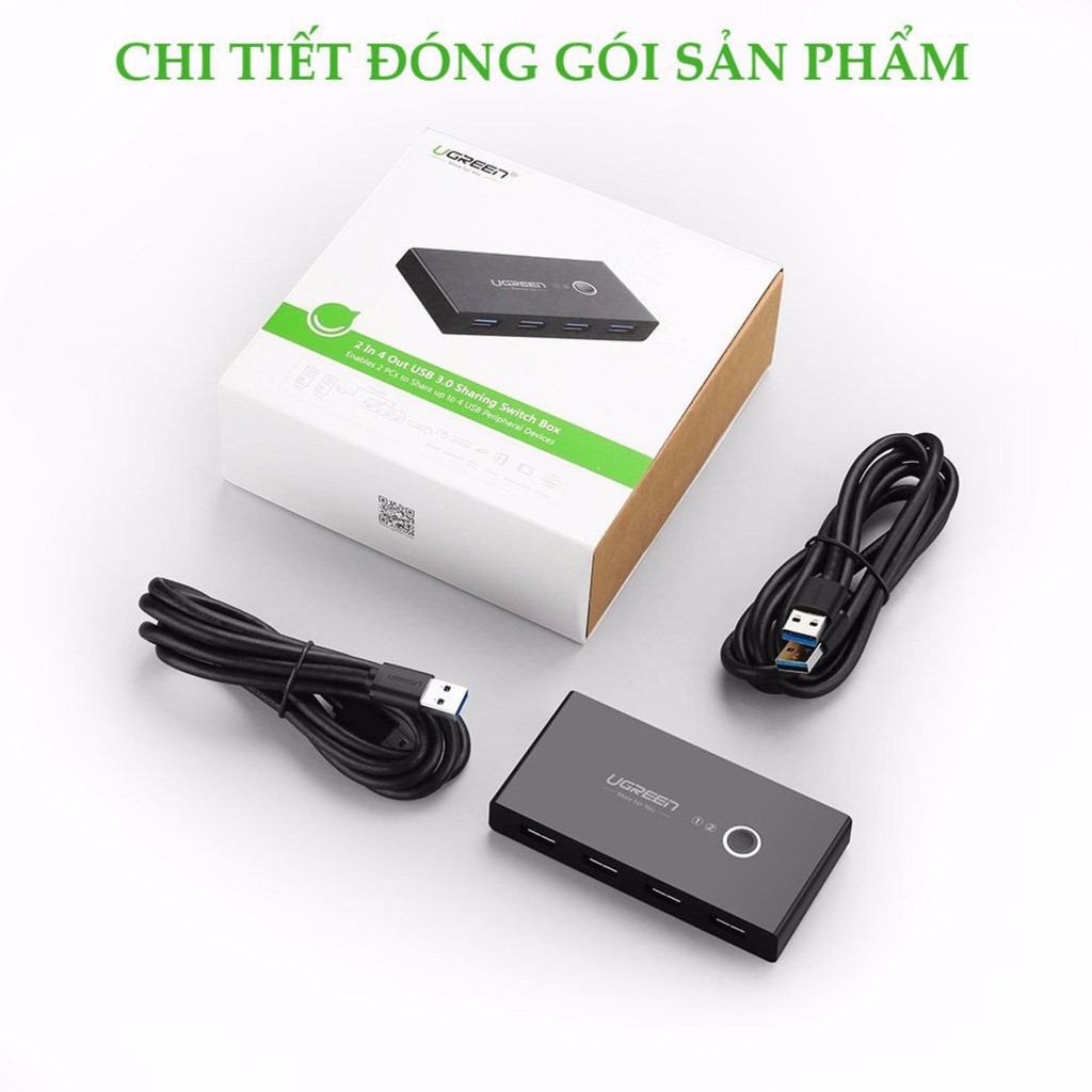 [Mã SKAMPUSHA7 giảm 8% đơn 250k]Bộ chia sẽ máy in USB 3.0 từ 4 thiết bị vào 2 máy tính Ugreen 30768 - Hàng Chính Hãng