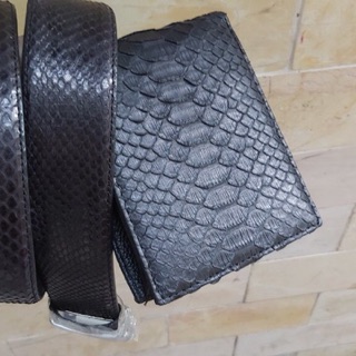 Combo Nịt + Ví Da Trăn Màu Nâu