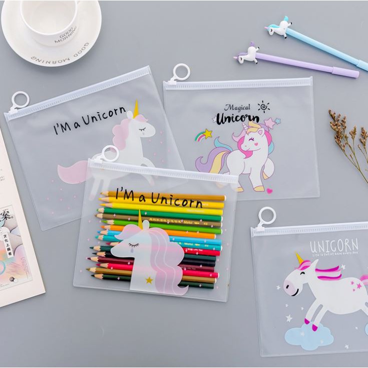 Túi đựng đồ trang điểm UNICORN có khóa kéo