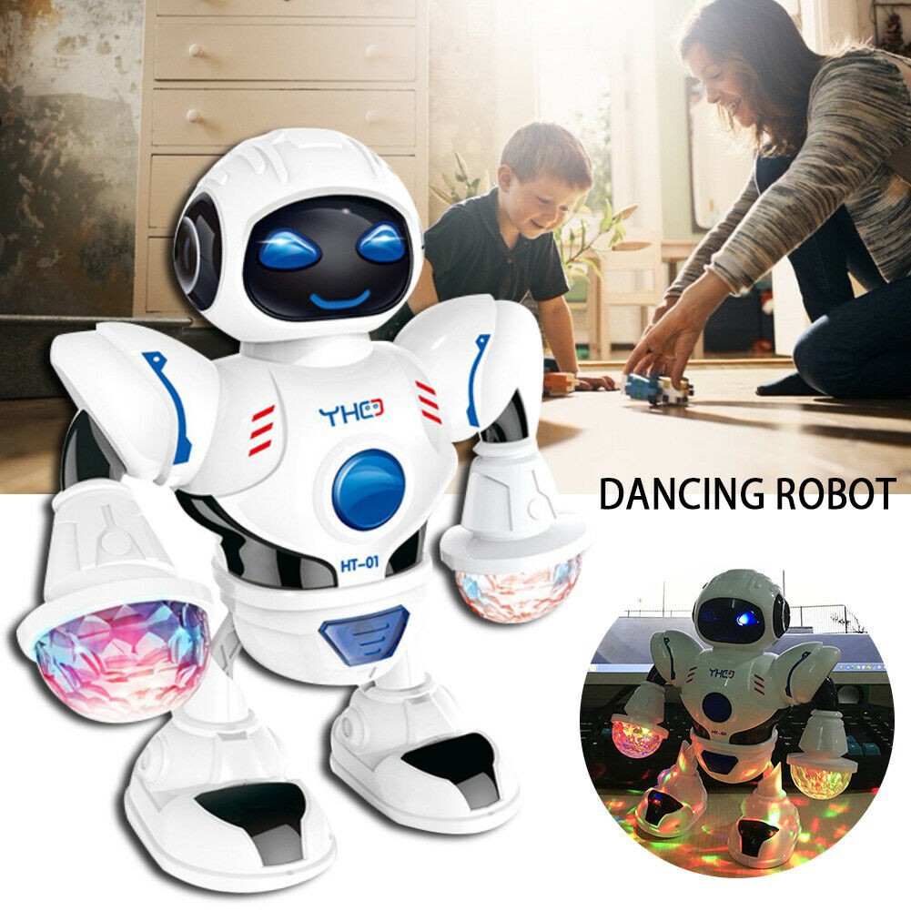 (XẨ KHO - FREE SHIP )Rô bốt nhảy và phát sáng theo nhạc - Dance Robot xoay 360 độ thông minh