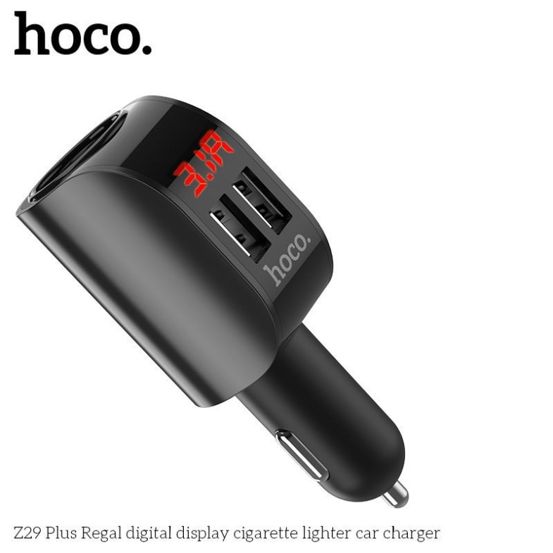 Tẩu sạc xe hơi 2 cổng Chính hãng Hoco- Có LED và sạc nhanh[Bảo hành 1 đổi 1]