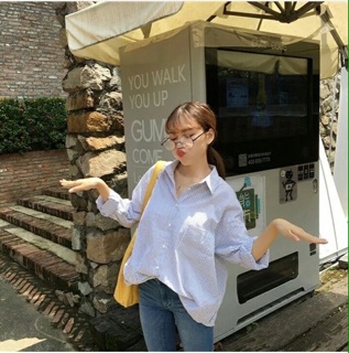 [ORDER]  áo sơ mi basic trắng sọc xanh💙