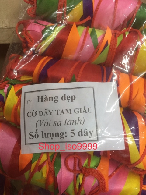 Combo 5 dây(50m) cờ đuôi nheo,cờ dây tam giác vải sanh