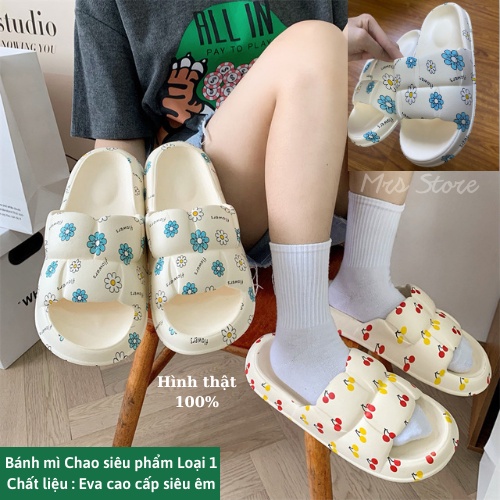 Dép bánh mì Chao Eva họa tiết cao cấp Sang, xịn chuẩn loại 1 siêu mềm nhẹ thoáng khí