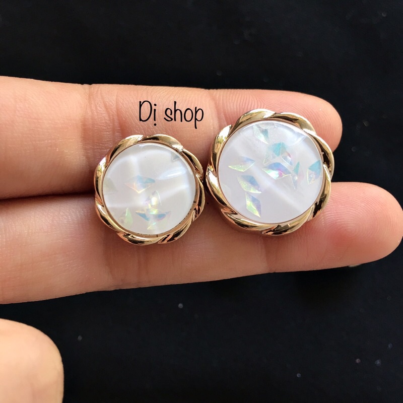 set 5 NÚT HOA CÓ NHŨ KIM SA SÁNG CỰC NỔI có 2size