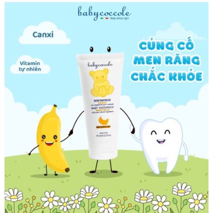Kem đánh răng cho bé Babycoccole 12M+ trẻ em nuốt được 75ml