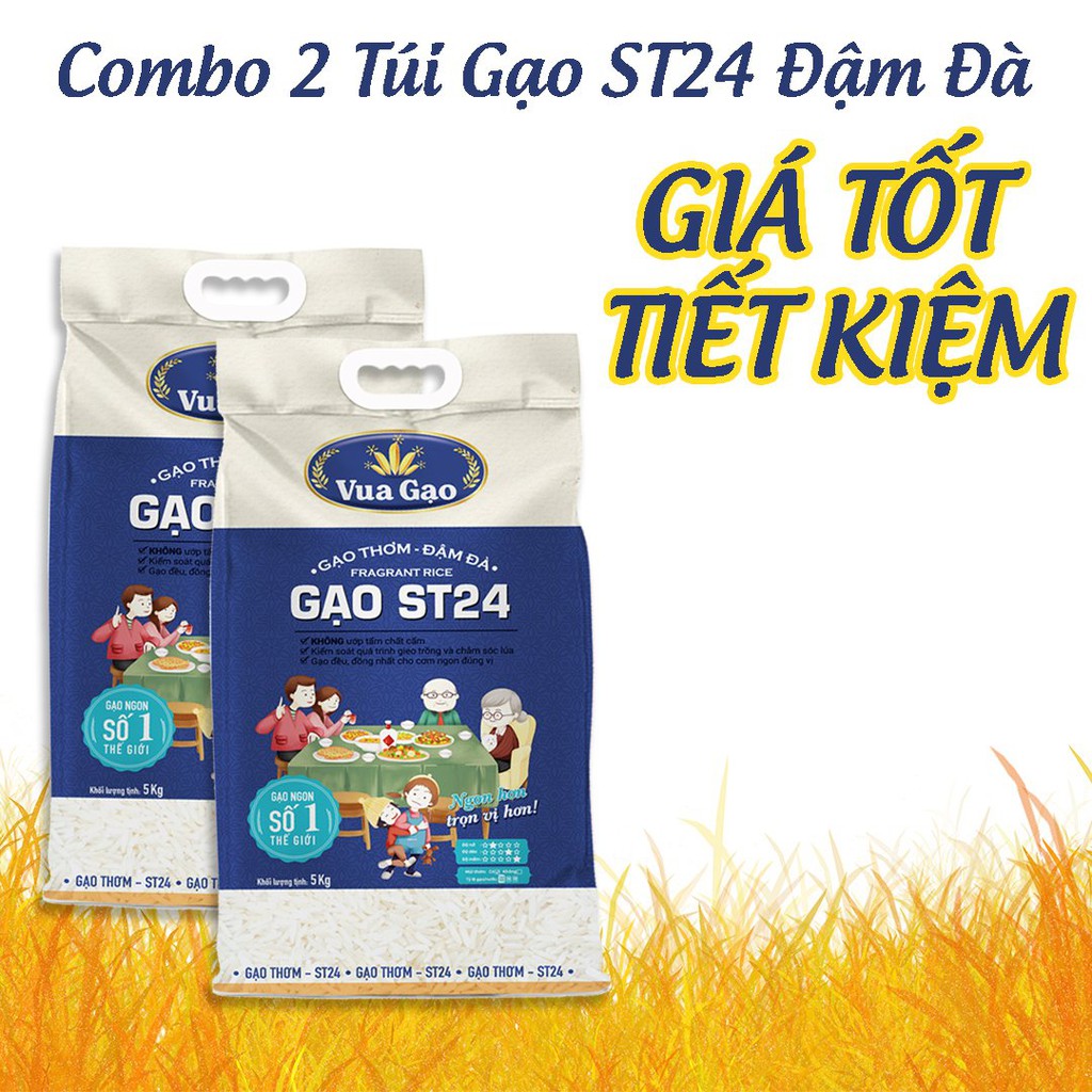 Combo 2 Túi Gạo ST24 - Vua Gạo - Túi 5kg