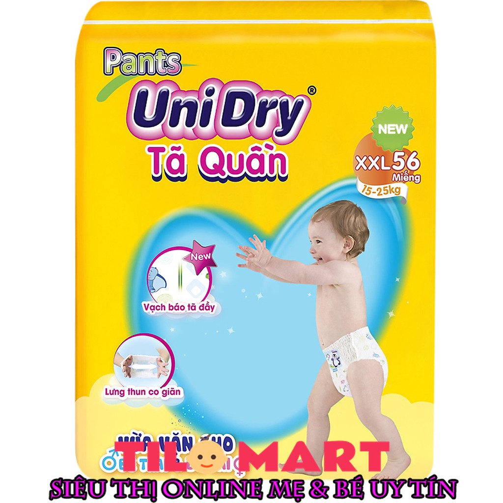 Tã quần Unidry cho bé đủ size M60/L54/XL48/XXL44, M74/L68/XL62/XXL56