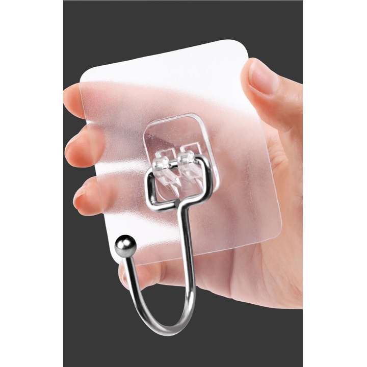 Móc dán tường mạ inox không gỉ loại cực tốt, móc dán nhà tắm chịu lực 20kg MDT00012