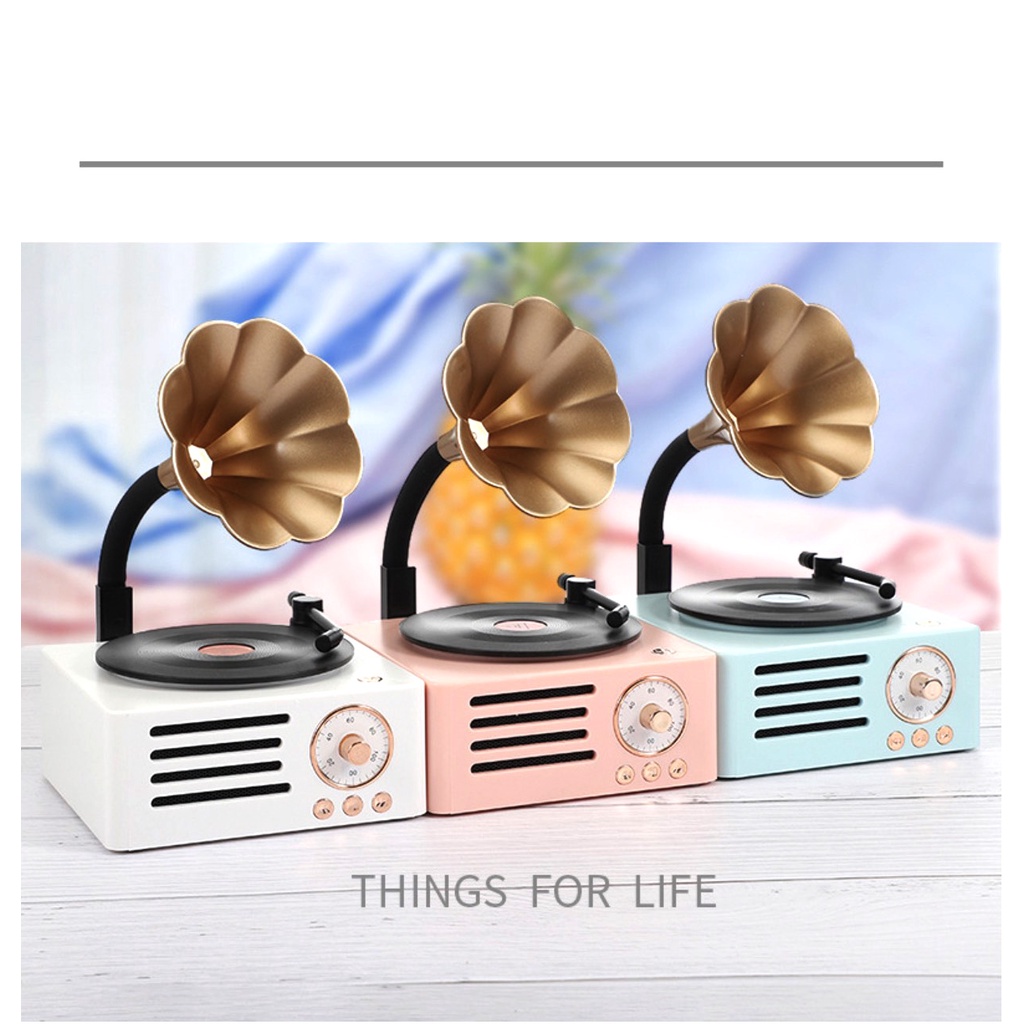 Loa bluetooth X10/X15 đĩa than xoay tự động âm thanh trung thực, pin sử dụng 5h, bảo hành đổi 1-1