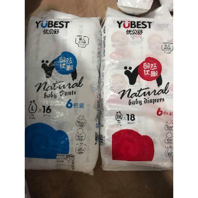 Combo 2 Bỉm Yubest quần/dán S132/M108/L96/XL84/XXL72
