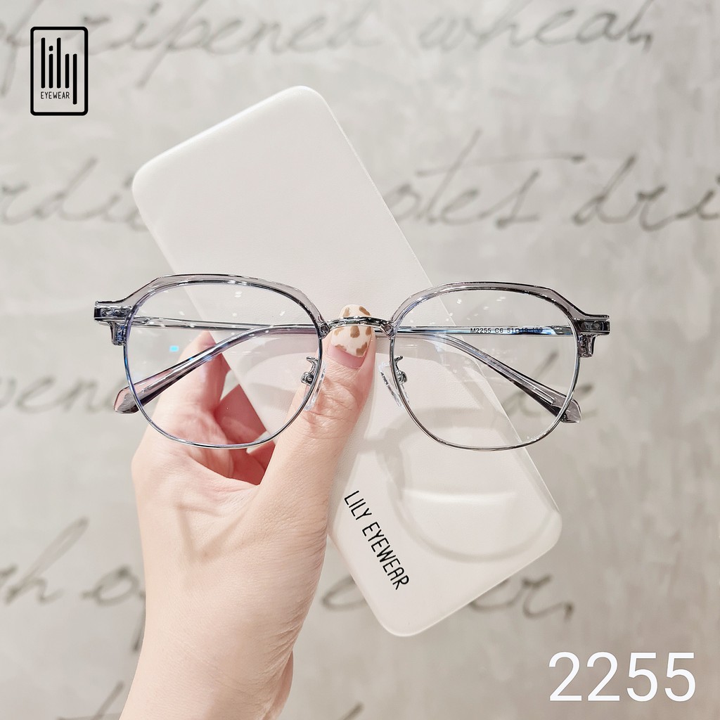 Gọng kính mắt nam nữ Lilyeyewear mắt tròn kim loại thanh mảnh màu sắc thời trang 2255 | BigBuy360 - bigbuy360.vn