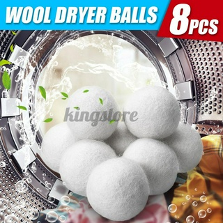 Bộ 8 quả bóng bằng len làm mềm vải tự nhiên dùng để sấy khô quần áo hiệu quả 6cm