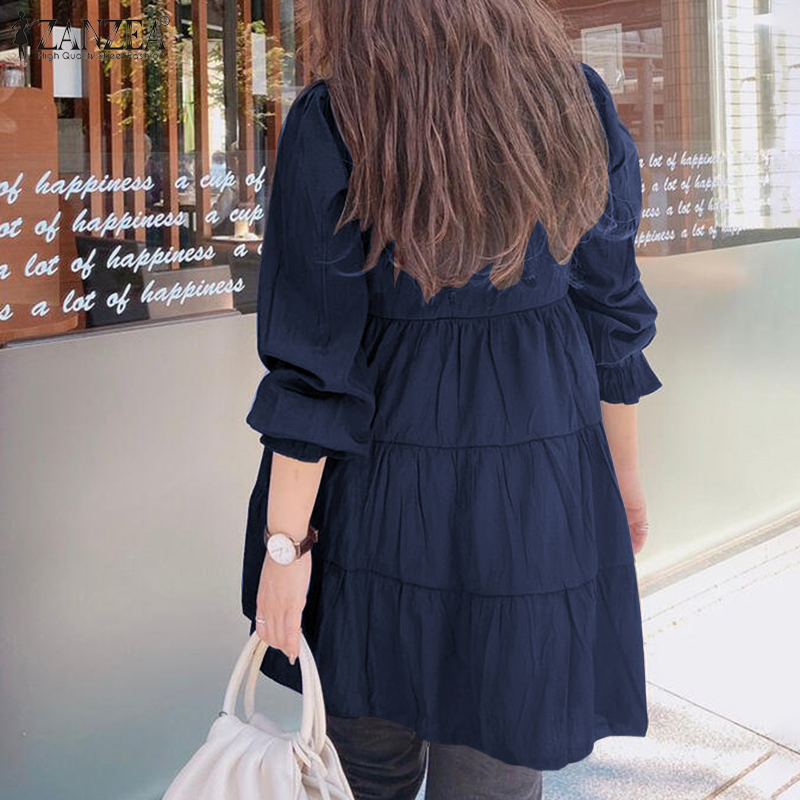 ZANZEA Áo Tay Dài Dáng Rộng Thời Trang Phong Cách Cho Nữ