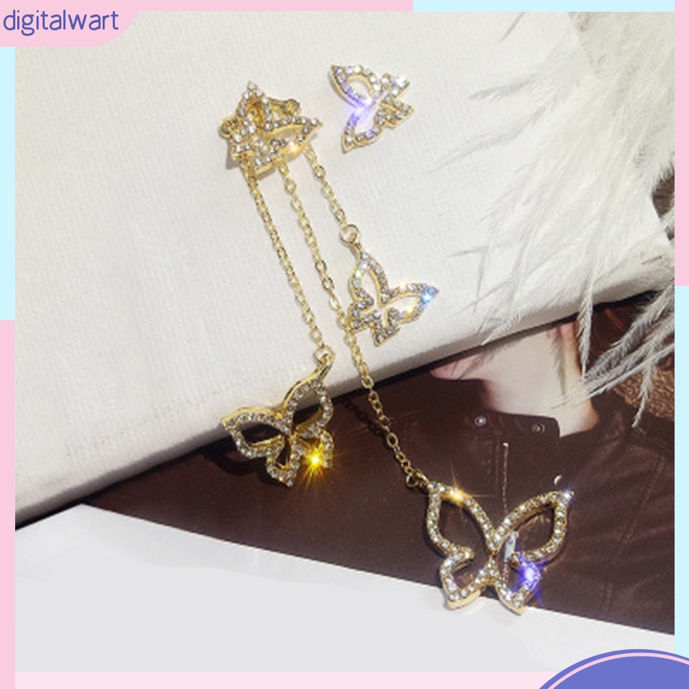 Đôi Bông Tai Dáng Rơi Họa Tiết Bướm Và Trái Tim Xinh Xắn Cho Nữ