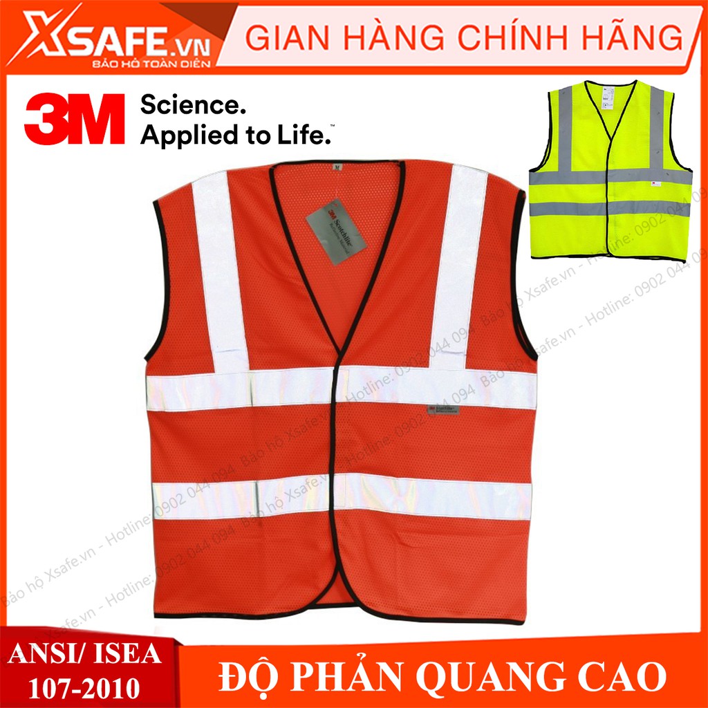 Áo phản quang 3M 8906 - áo lưới 3M thoáng có độ mỏng mát, độ phản sáng cao, lao động, chạy xe ban đêm - Chính hãng 3M