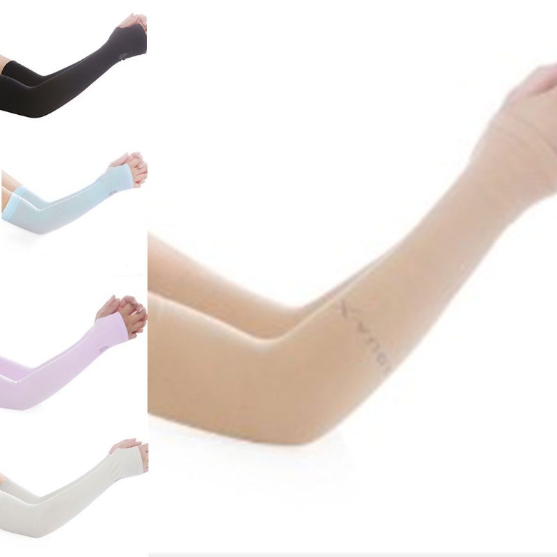 Găng cánh tay chống nắng bằng lụa lạnh thời trang unisex