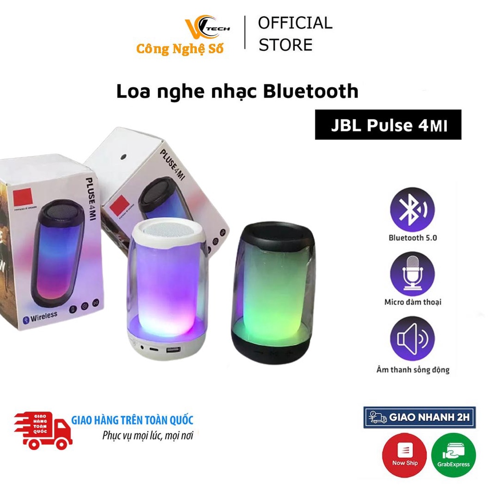 Loa Nghe Nhạc Bluetooth Mini PULSE 4MI |Led theo điệu nhạc, chất lượng âm tuyệt hảo, thiết kế đẹp mắt | Bảo hành 6 tháng