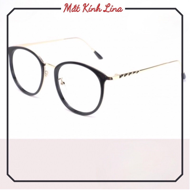 Gọng kính cận tròn, càng kim loại 9228 - Kính mắt Lina lắp tròng cận theo yêu cầu