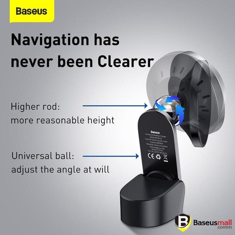 Đế giữ điện thoại tích hợp sạc nhanh không dây hít nam châm Baseus Big Energy Car Mount Wireless Charger 15W