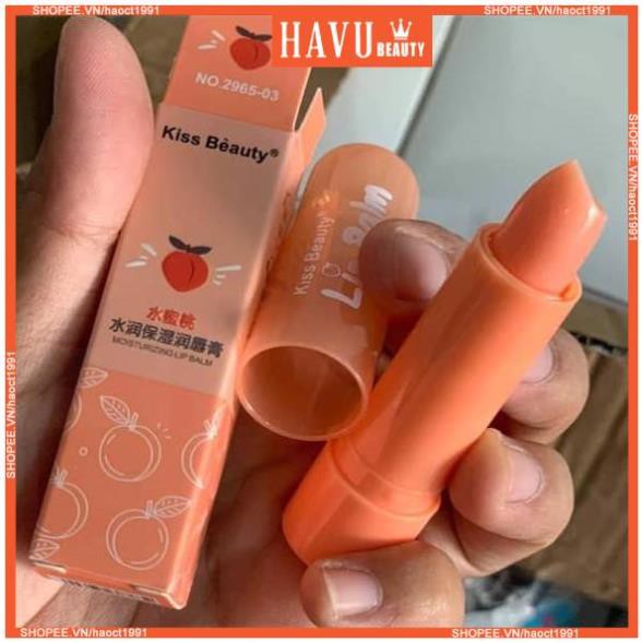 SON Dưỡng Đào MOISTURIZING LIP BALM KISSBEAUTY MÃ 2965-03 - HAVU Beauty