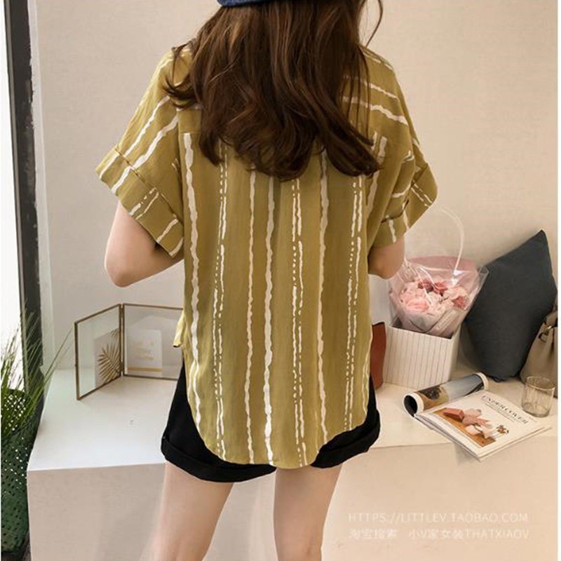 Áo Thun Nữ Tay Ngắn Họa Tiết Sọc Ngang Thời Trang | BigBuy360 - bigbuy360.vn