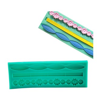 Khuôn Silicone Viền Hoa Cong 3 Kiểu