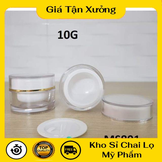 Hủ Đựng Kem ❤ TRÙM SỈ ❤ Hũ chiết mỹ phẩm 2 lớp 5g,10g đựng kem face , phụ kiện du lịch