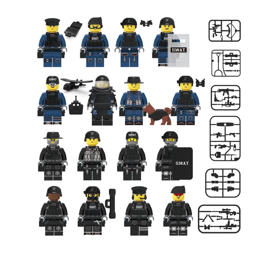 Bộ 16 nhân vật minifigures SWAT CS1632