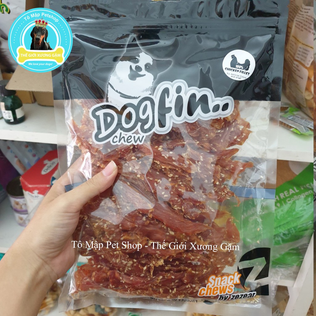 SNACK THƯỞNG KHÔ GÀ DOGFIN 350GR CHO CHÓ