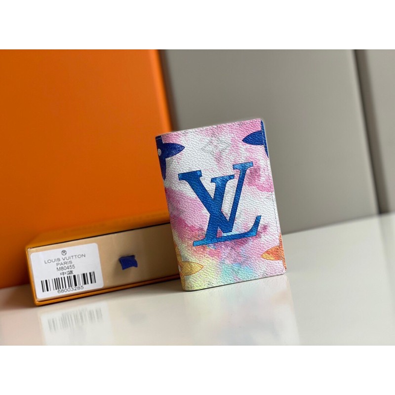ví bóp mini đựng thẻ dáng gập phom cứng louis vuitton LV