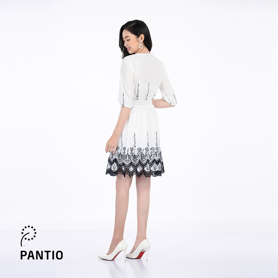 Đầm công sở tay lỡ phối hoạ tiết FDC32937 - PANTIO