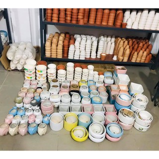 Chậu đất nung tròn thấp miệng rộng