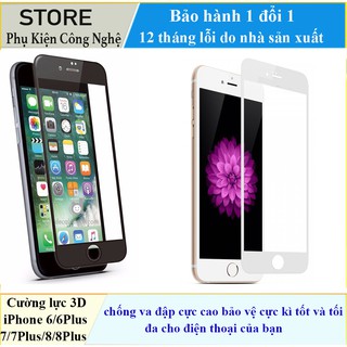 Kính cường lực 3D dẻo Full màn hình cho iPhone 6/6Plus/7/7Plus/8/8Plus
