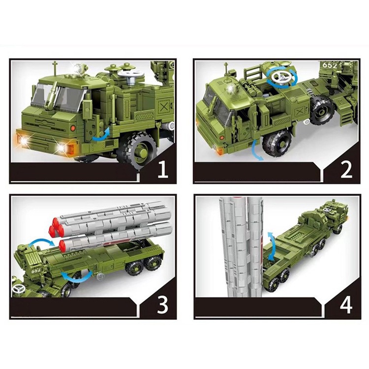Đồ chơi Lắp ráp Xe Phòng không S-400, SY1677 Air defense missle, Xếp hình thông minh, Mô hình quân sự