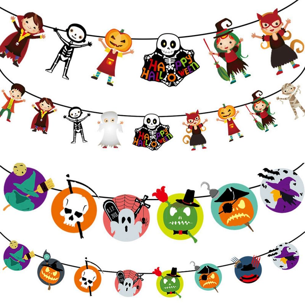Dây Cờ Treo Trang Trí Halloween Nhiều Màu Sắc