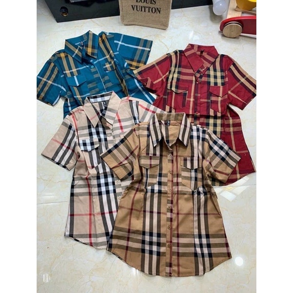 Áo sơ mi caro hàng cao cấp Quảng Châu, sơ mi bbr giá rẻ