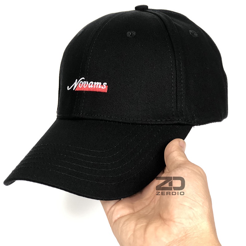 Nón kết, mũ lưỡi trai nam, nữ Novams màu đen, hồng chất liệu cotton dày dặn
