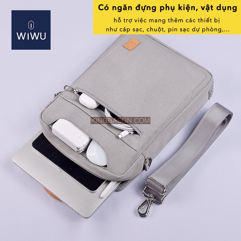 Túi đeo dọc Laptop Mácbook SMTech chống sốc chống nước kích thước 12.9, 13 inch WiWU Vertical