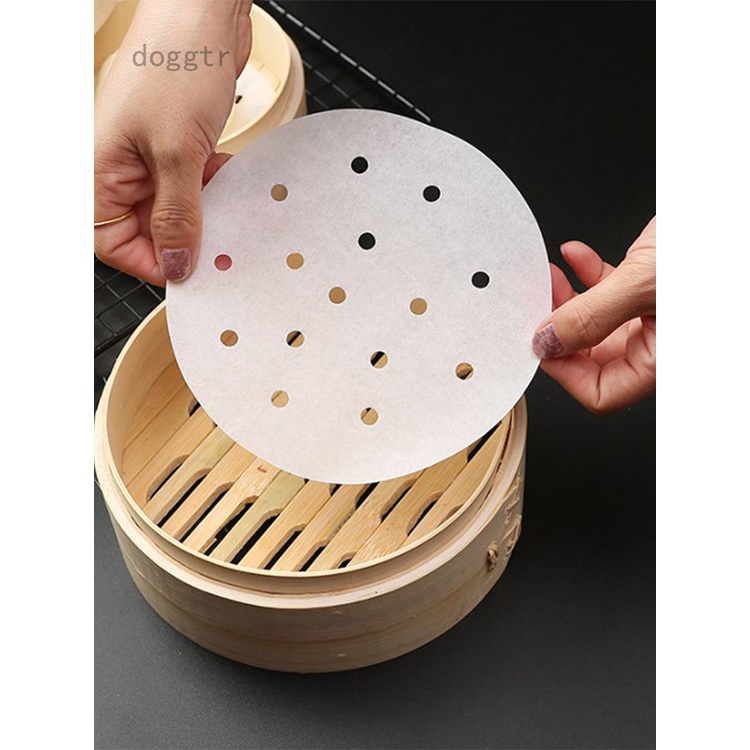 Set 100 Tấm Giấy Lót Xửng Hấp Bánh Bao Hình Tròn Bằng Tre