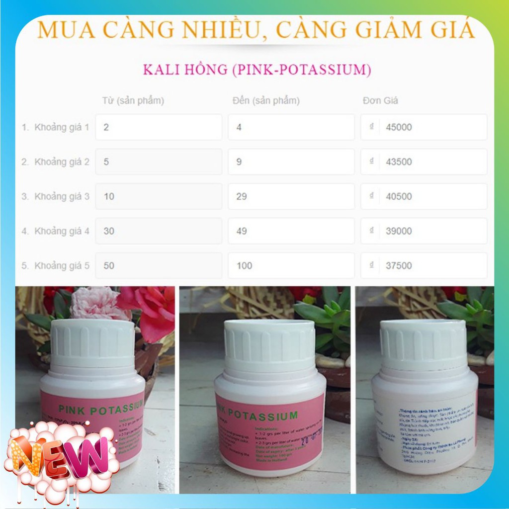 [Hiệu Quả-An Toàn-Tiết Kiệm]100g Phân bón kích thích cây ra hoa đậu trái. Tác dụng của phun Kali qua lá với cây trồng