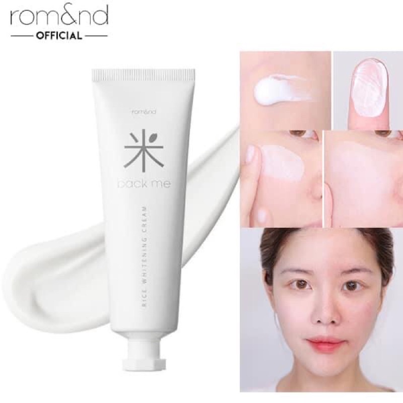 Kem Dưỡng Trắng Da nâng tone Romand Back Me Rice Whitening Cream 50ml