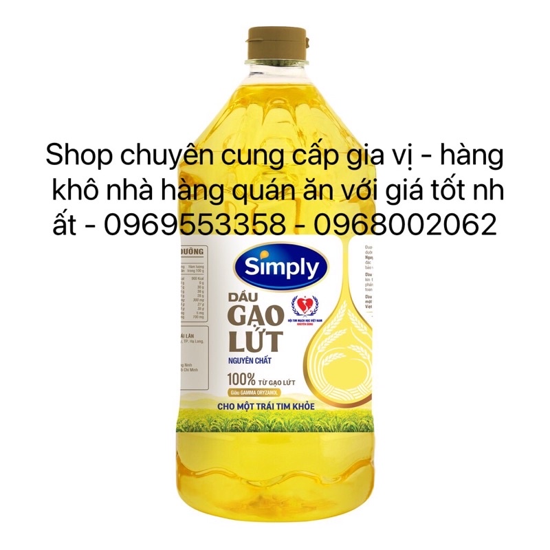 Giá Sốc - Dầu Gạo Lứt Nguyên Chất Simply 1L và 2L