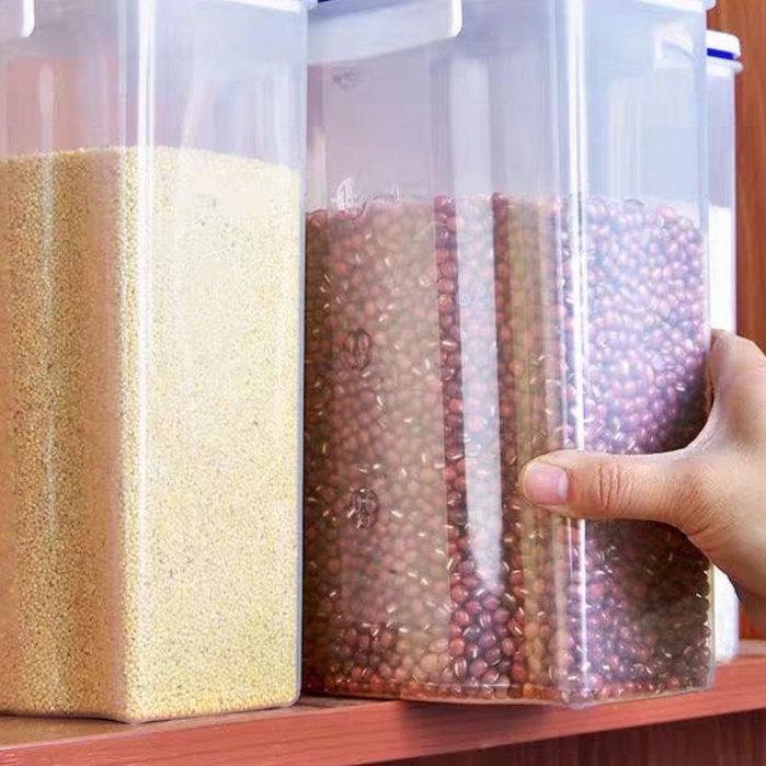 Bình nhựa đựng gạo thông minh 2 kg đa năng đựng ngũ cốc, Hộp đựng thực phẩm đậy kín dung tích 1.9 / 2.5L